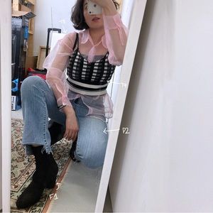 Organza sheer transparent shirt 90s Cluelesss T8